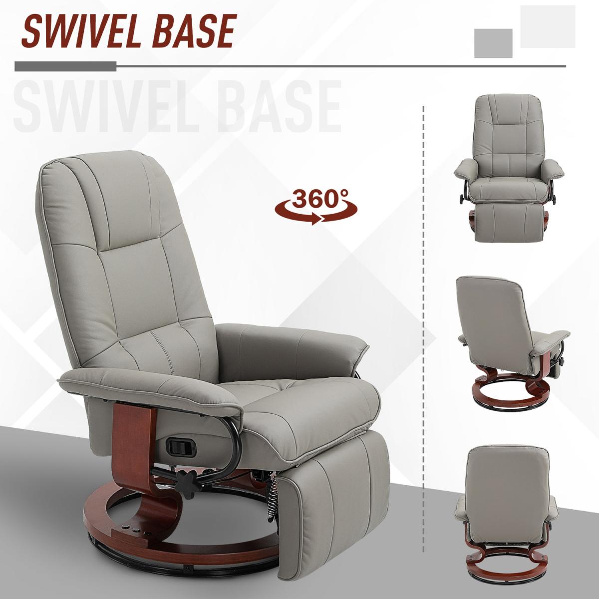 Deluxe Office Chair PU Leather Armchair - Grey – image 4
