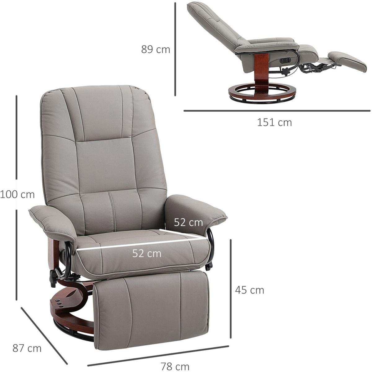 Deluxe Office Chair PU Leather Armchair - Grey – image 6