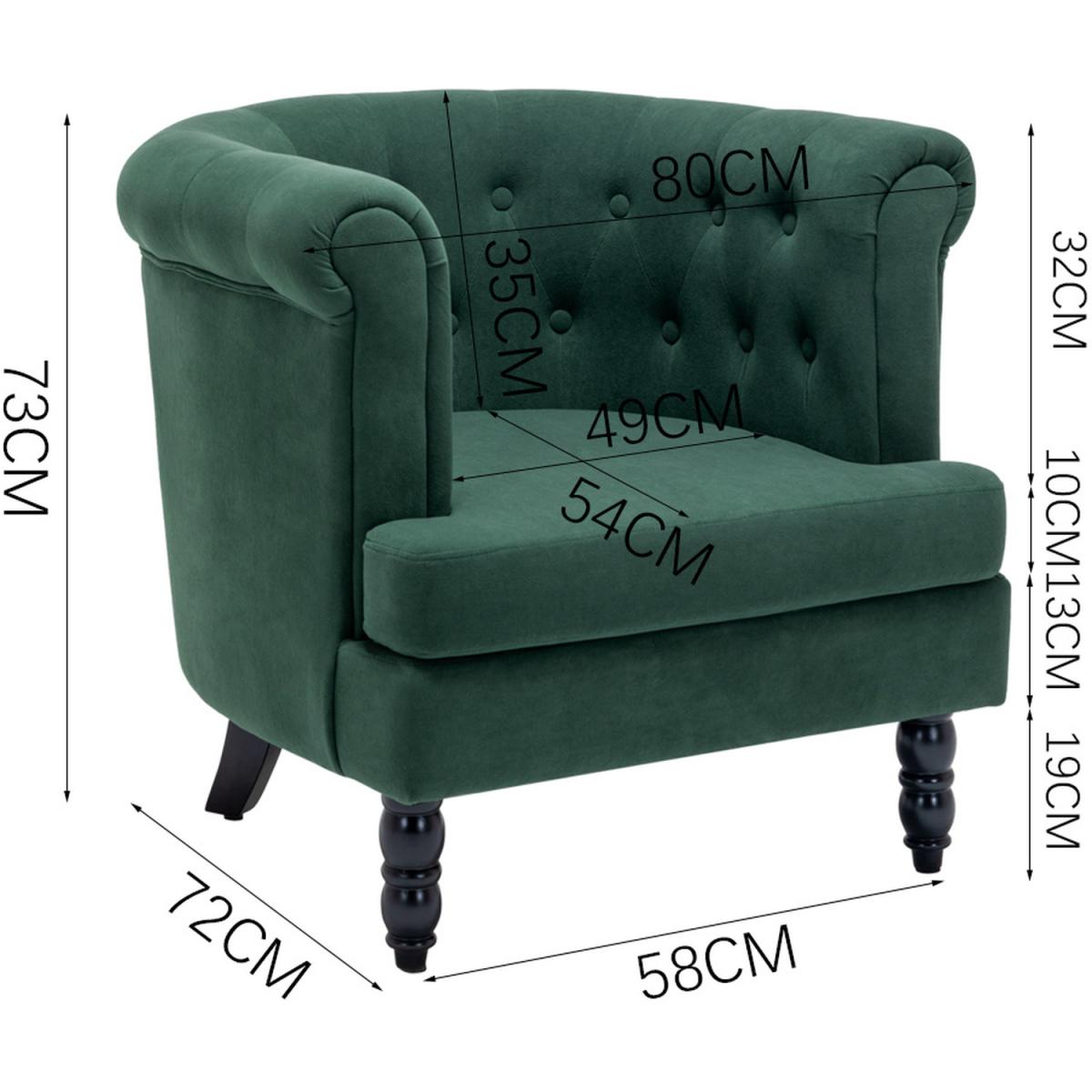 Velvet Velour Single Tub Chair - Grey – image 12
