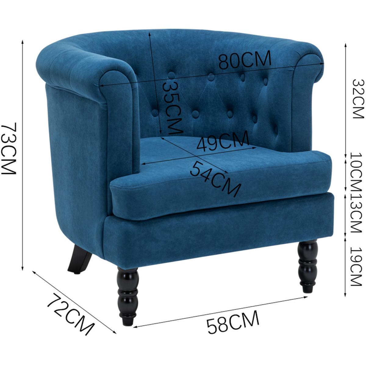 Velvet Velour Single Tub Chair - Grey – image 18
