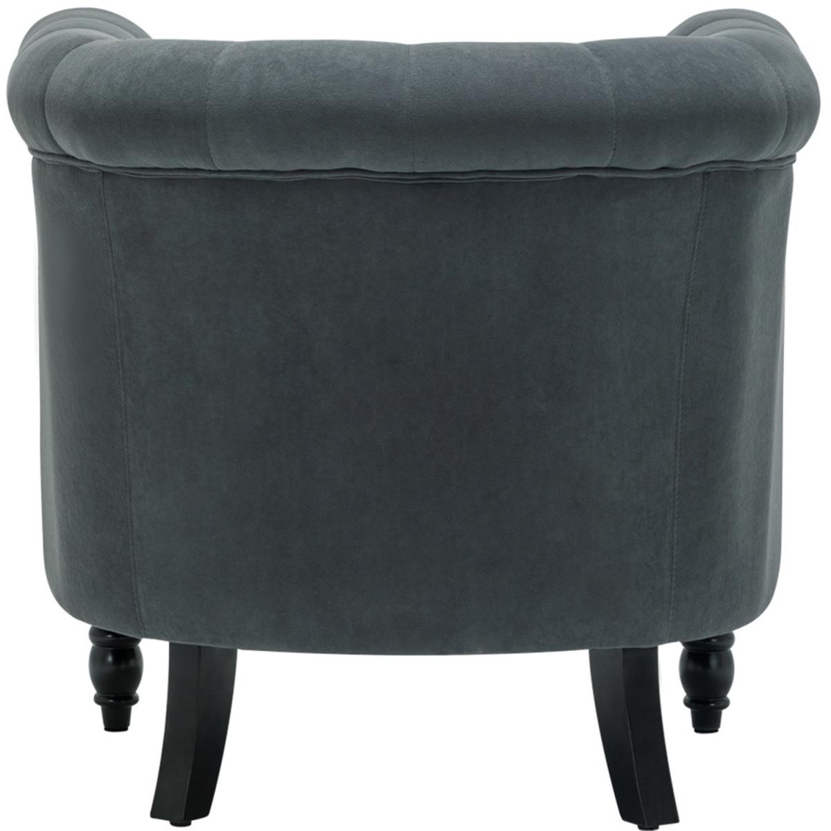 Velvet Velour Single Tub Chair - Grey – image 3
