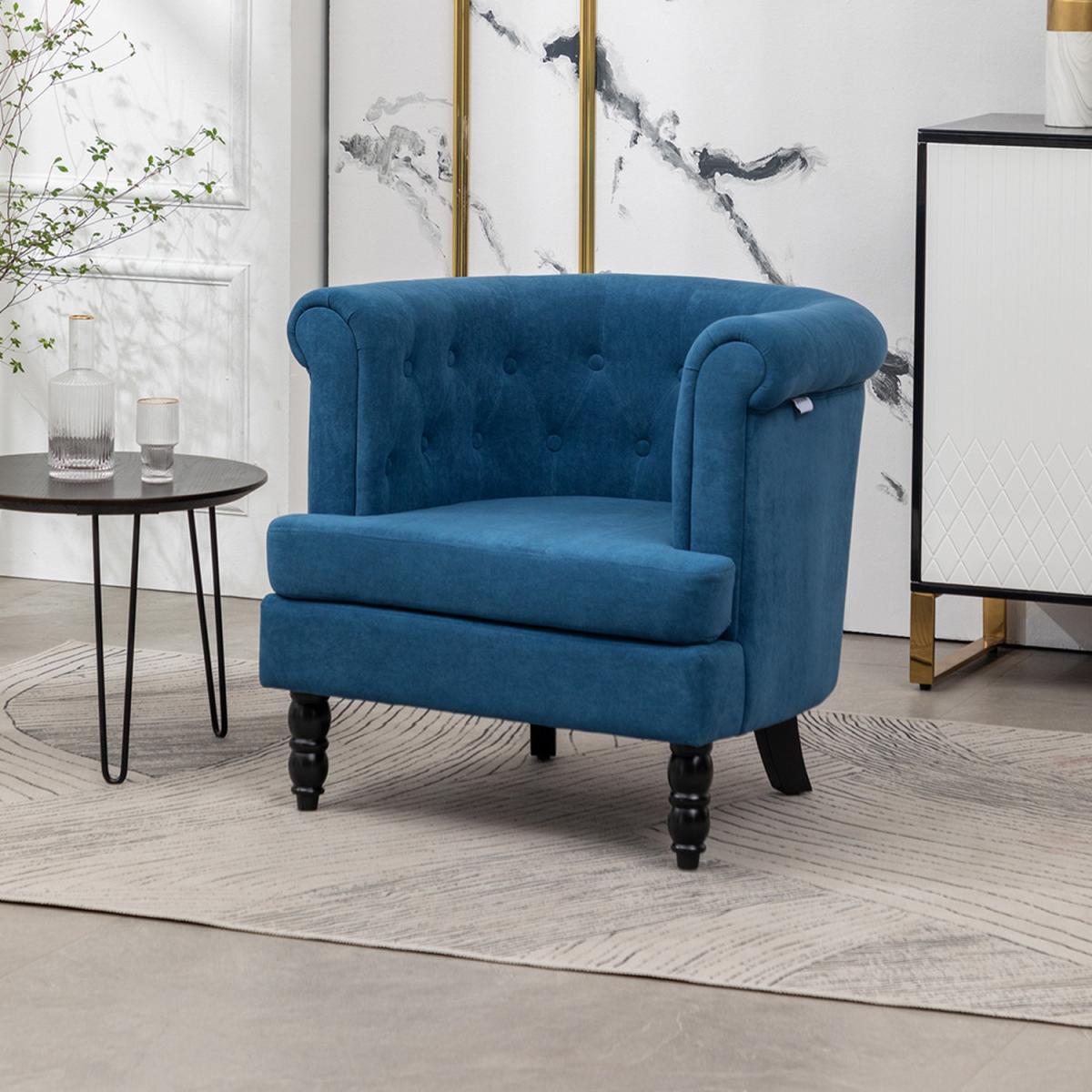 Velvet Velour Single Tub Chair - Grey – image 23