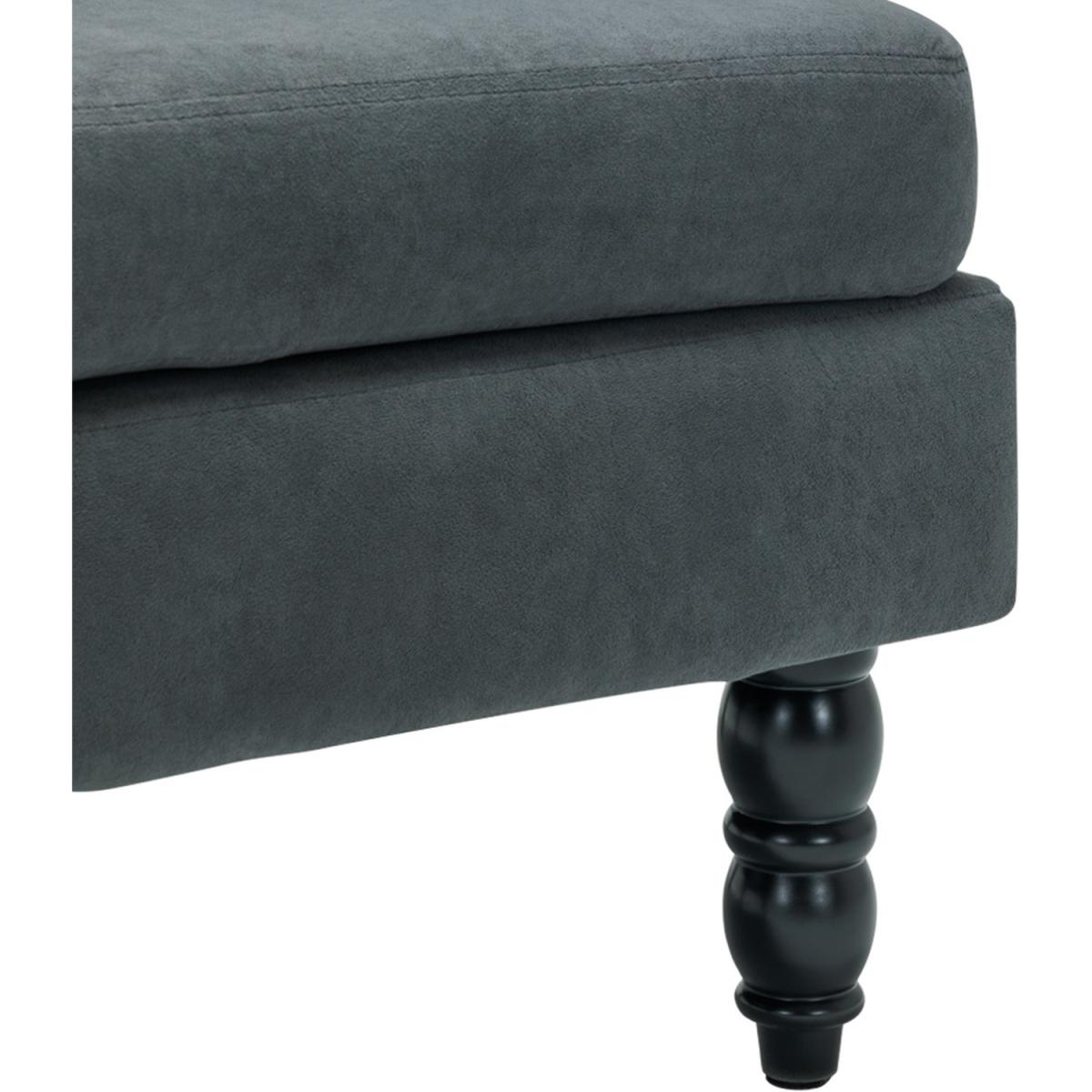 Velvet Velour Single Tub Chair - Grey – image 4