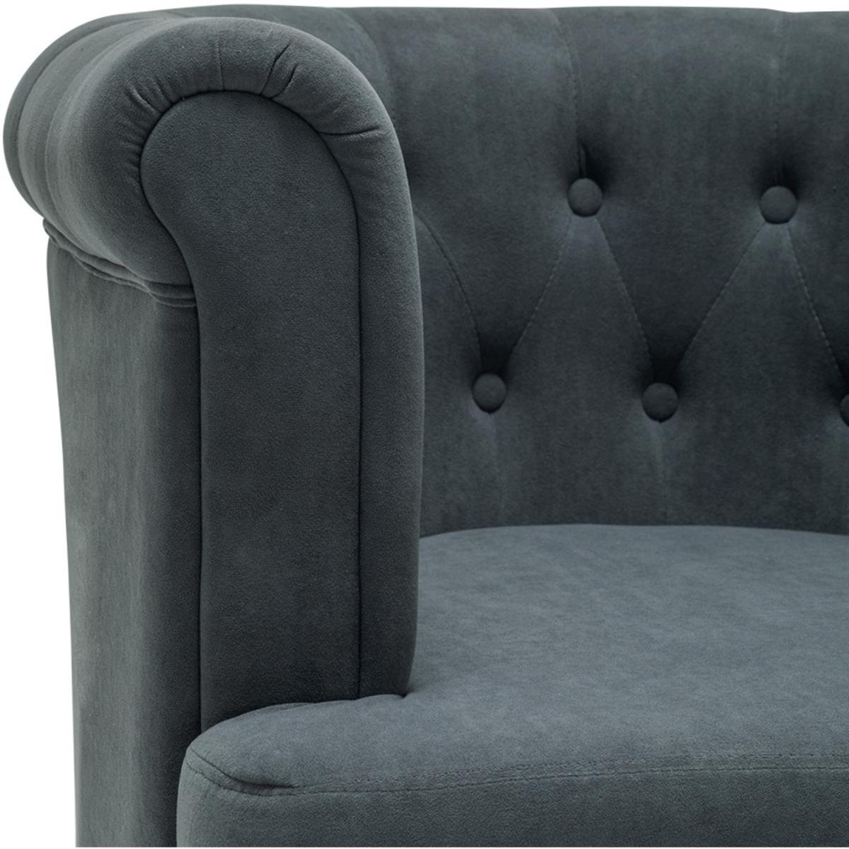 Velvet Velour Single Tub Chair - Grey – image 5