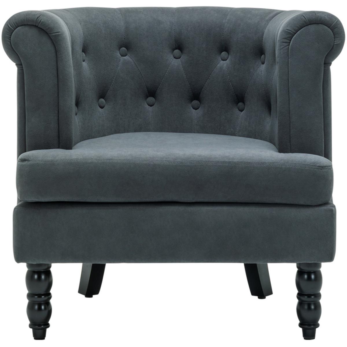 Velvet Velour Single Tub Chair - Grey – image 7