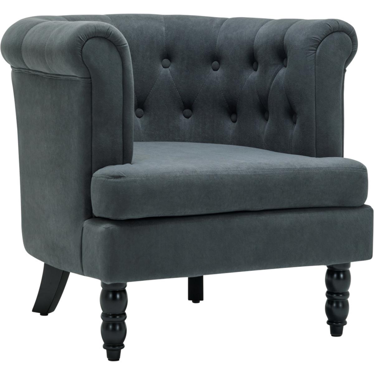 Velvet Velour Single Tub Chair - Grey – image 9