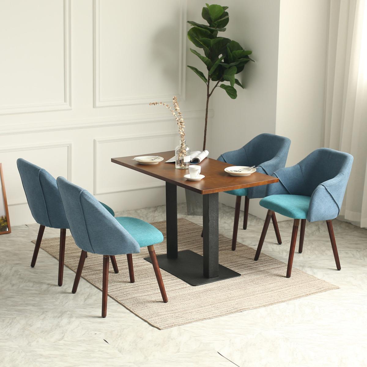 Fabric Dining Armchairs - Blue – image 9