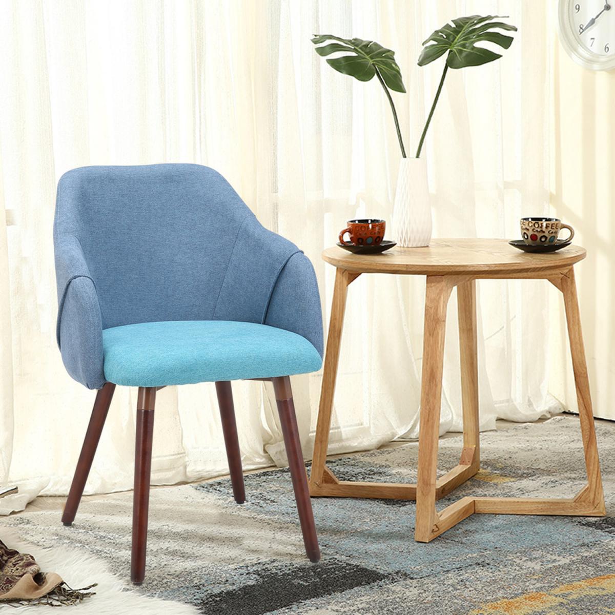 Fabric Dining Armchairs - Blue – image 10