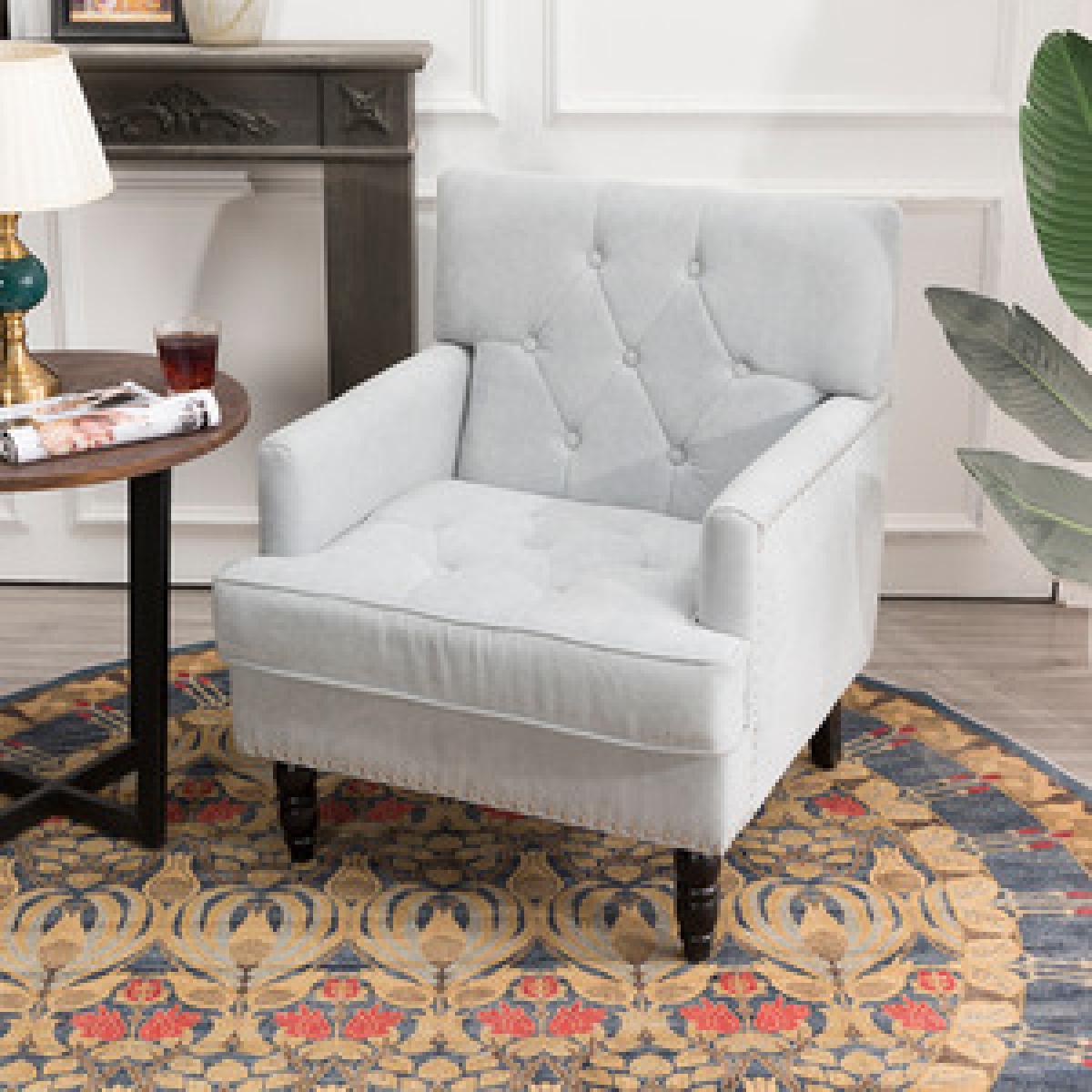 Fabric Modern Armchair - Light Blue – image 14