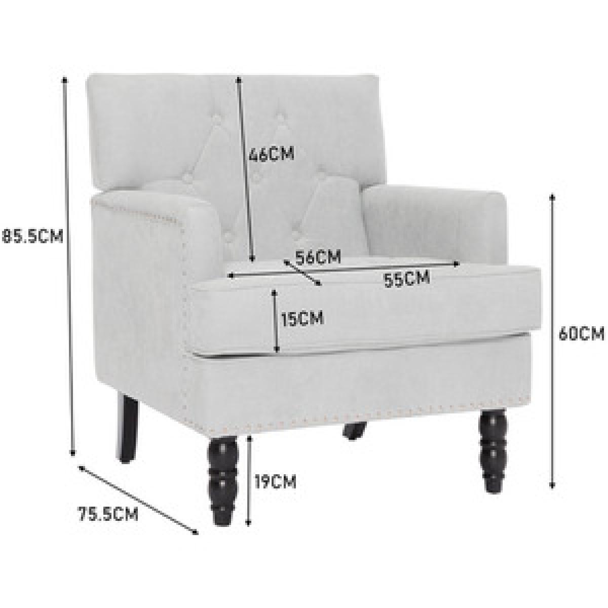 Fabric Modern Armchair - Light Blue – image 15
