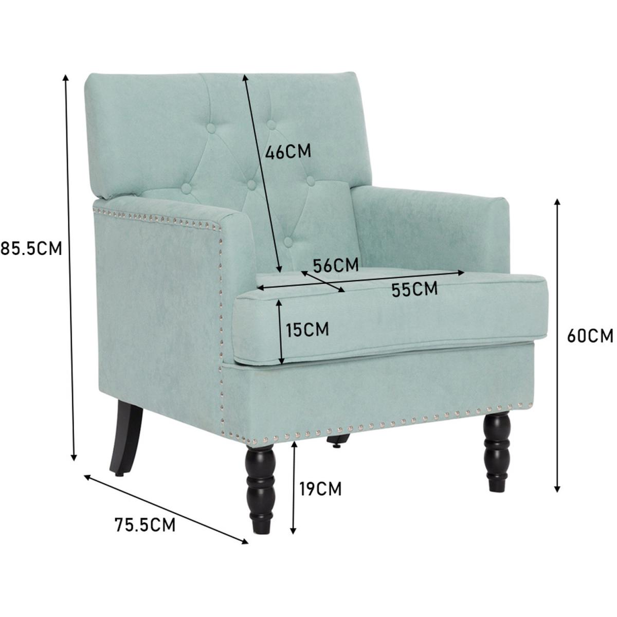 Fabric Modern Armchair - Light Blue – image 7