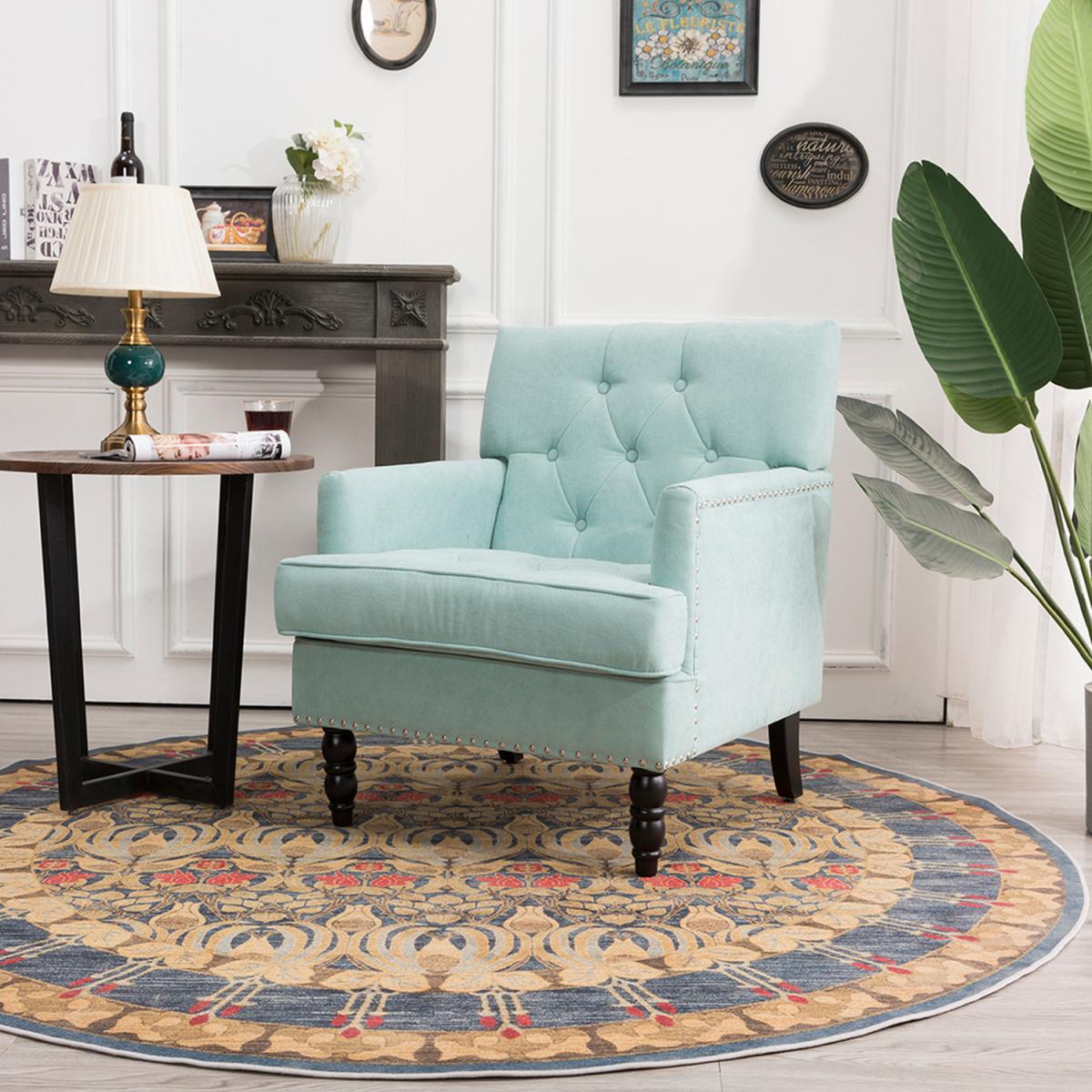 Fabric Modern Armchair - Light Blue – image 8