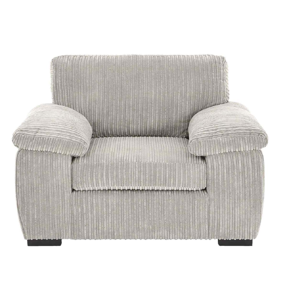 Amara Modern Jumbo Cord Armchair - Cream – image 2