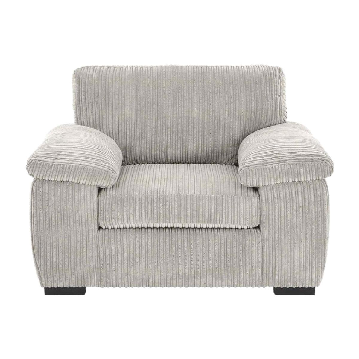 Amara Modern Jumbo Cord Armchair - Cream – image 1