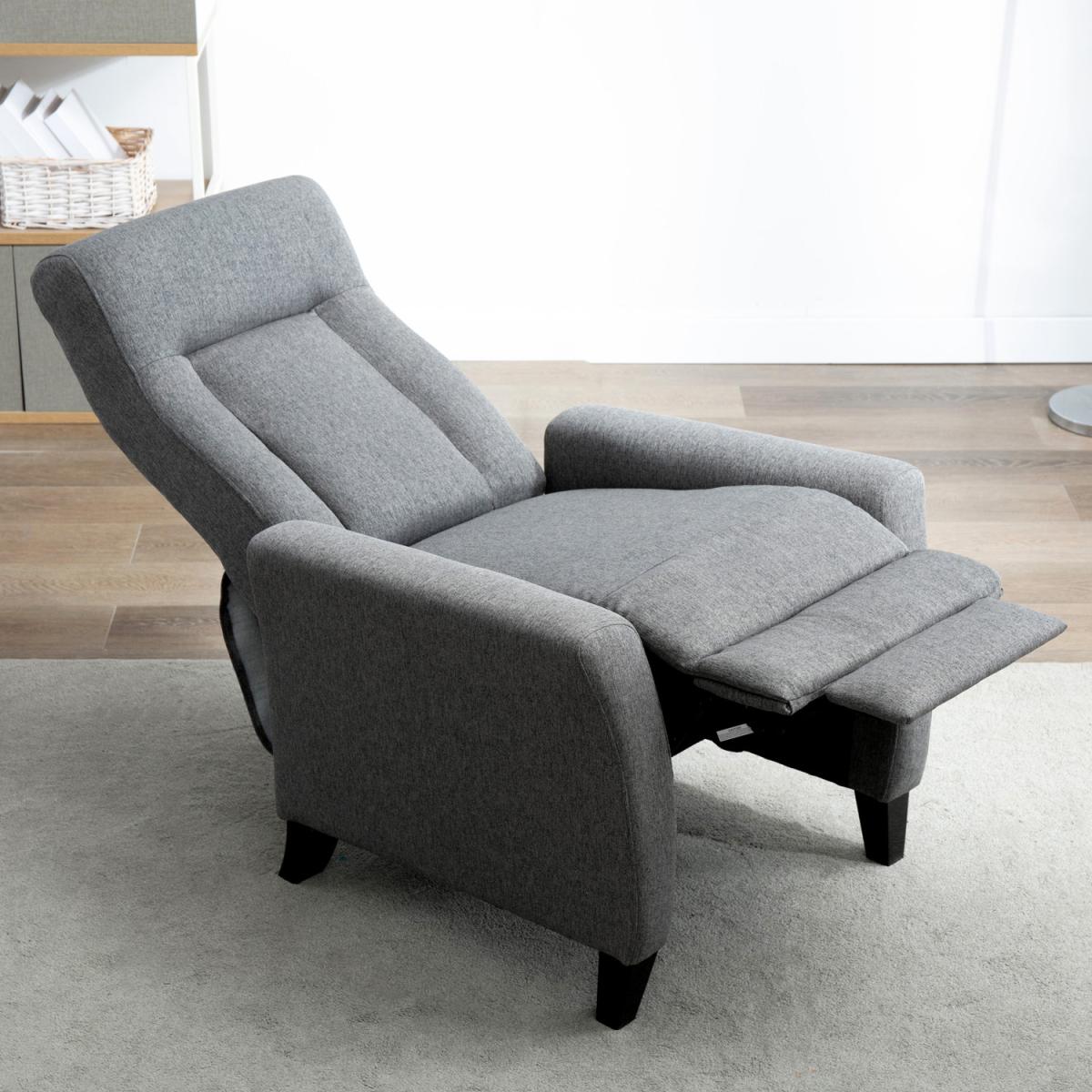 Eppleworth Linen Fabric Pushback Recliner Armchair - Grey – image 2