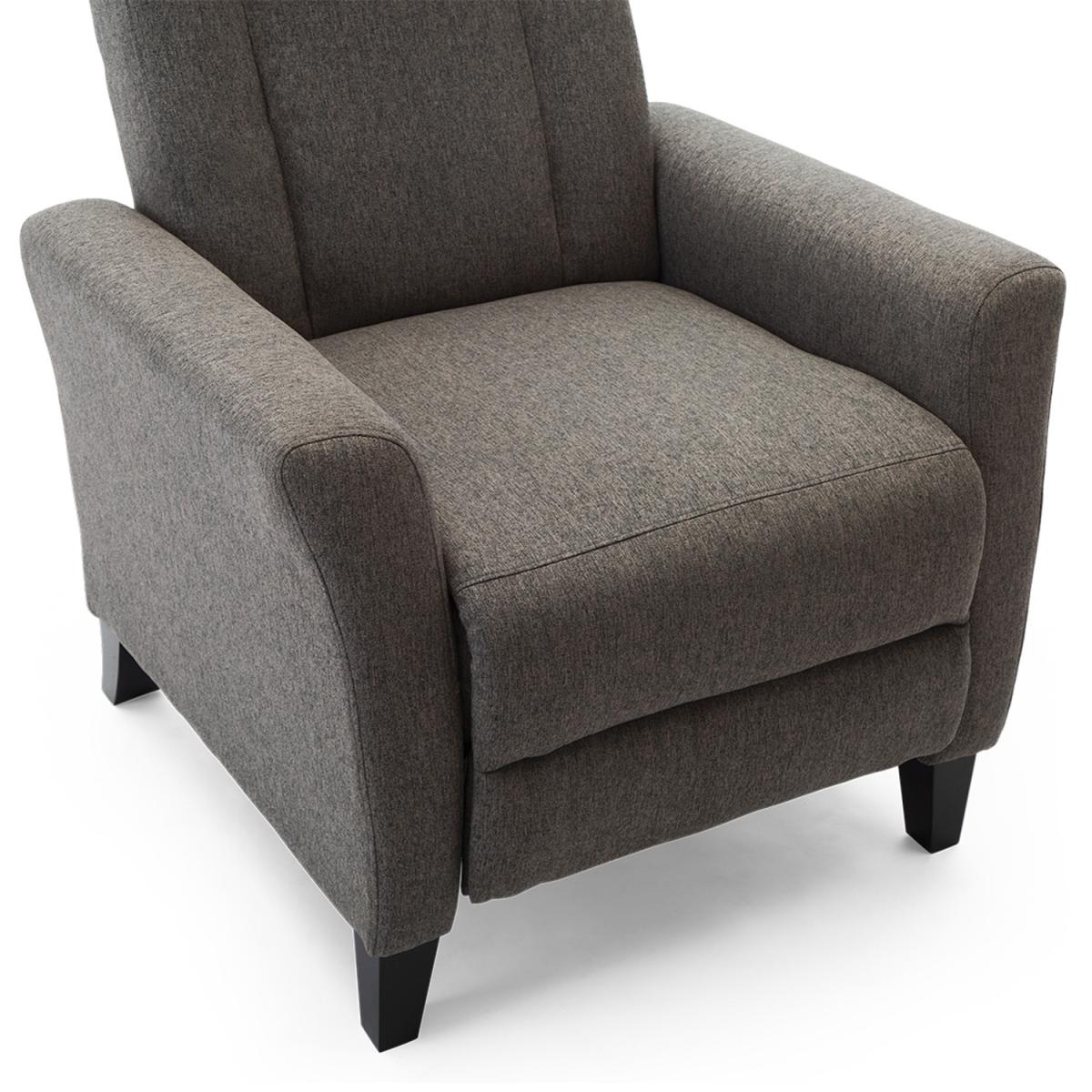Eppleworth Linen Fabric Pushback Recliner Armchair - Grey – image 4