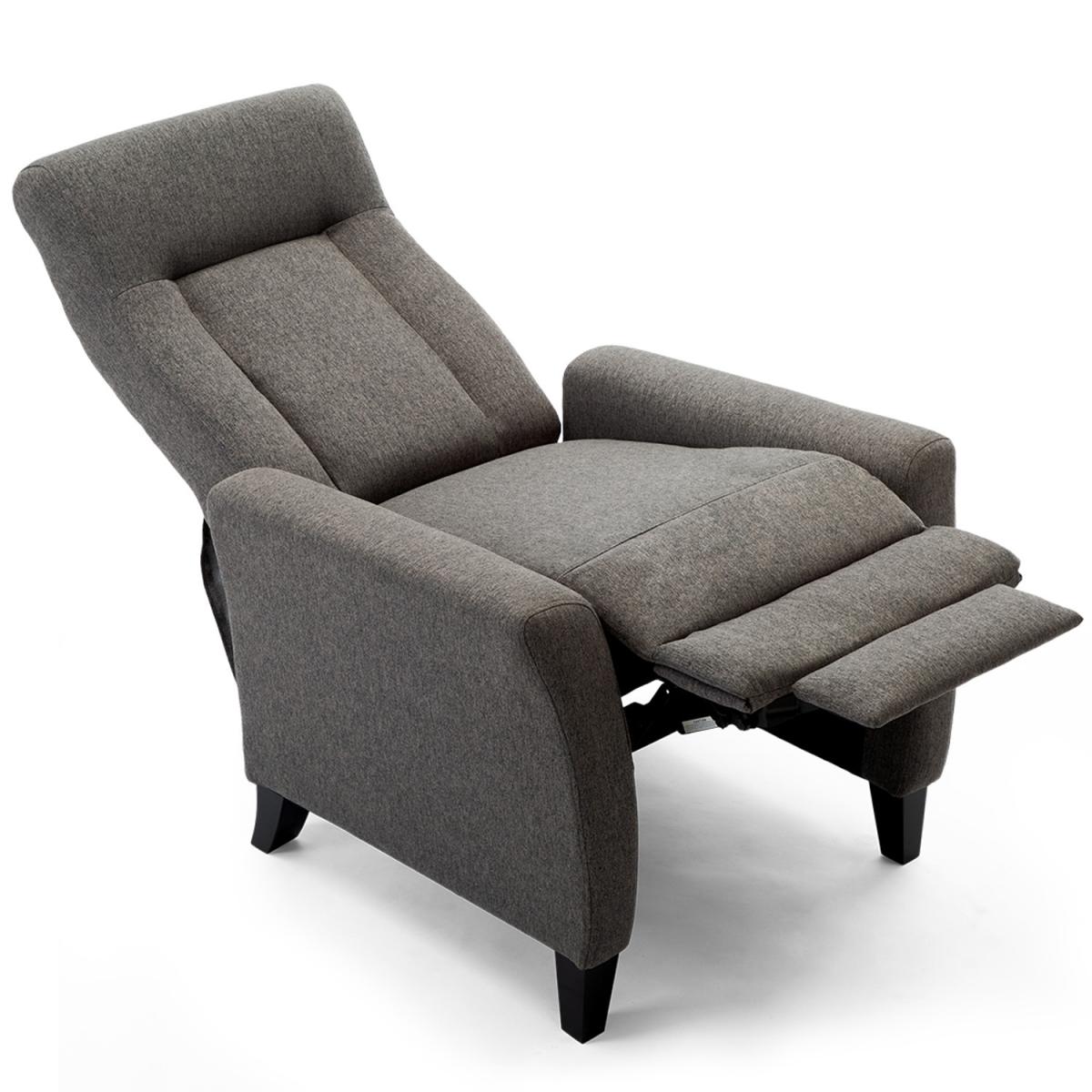 Eppleworth Linen Fabric Pushback Recliner Armchair - Grey – image 6