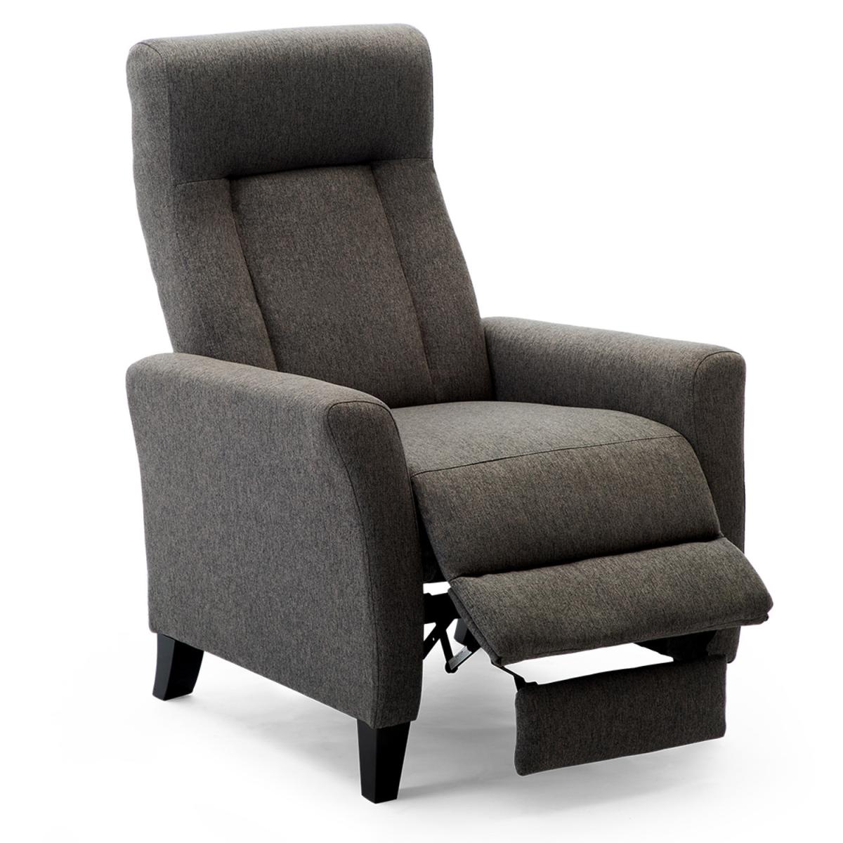 Eppleworth Linen Fabric Pushback Recliner Armchair - Grey – image 7