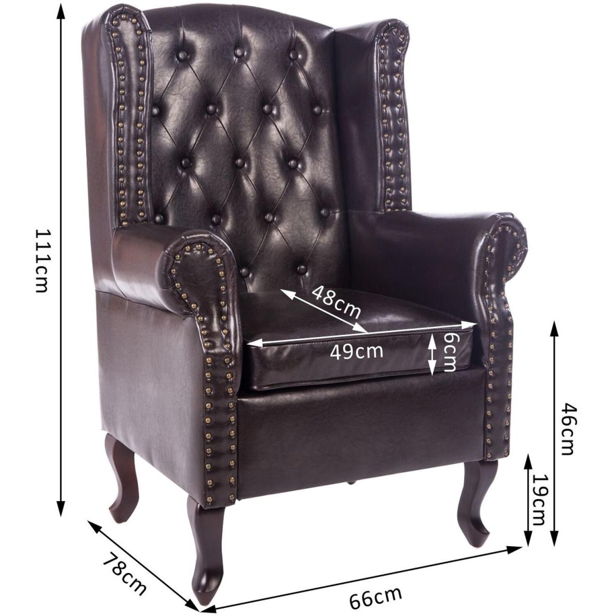 PU Leather High Back Chair with Foot Stool - Black – image 10