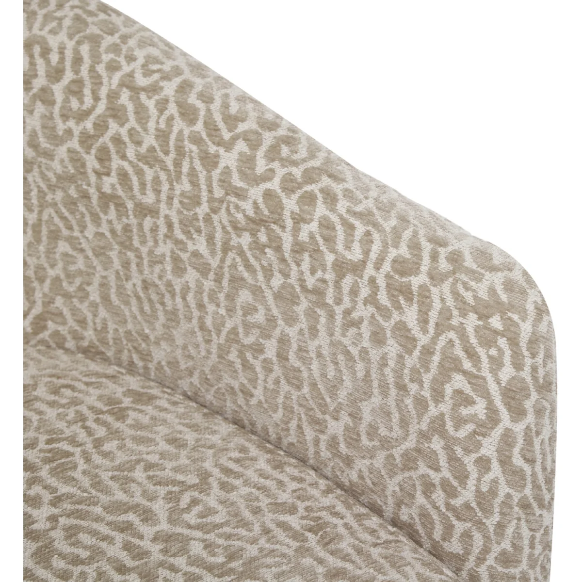 Swivel Upholstered Barrel Armchair with Padded Armrests - Light Brown – image 4