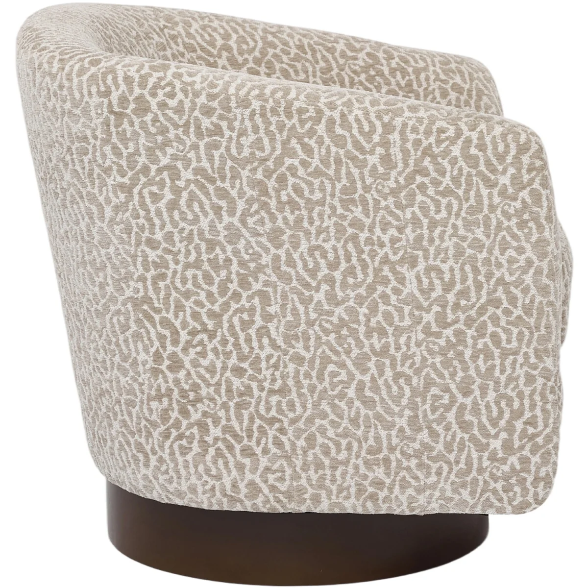 Swivel Upholstered Barrel Armchair with Padded Armrests - Light Brown – image 6