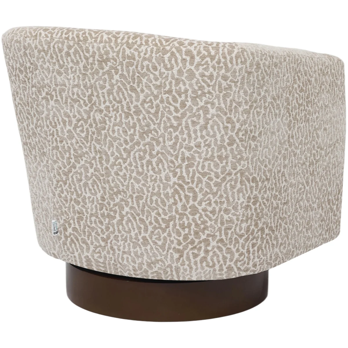 Swivel Upholstered Barrel Armchair with Padded Armrests - Light Brown – image 7