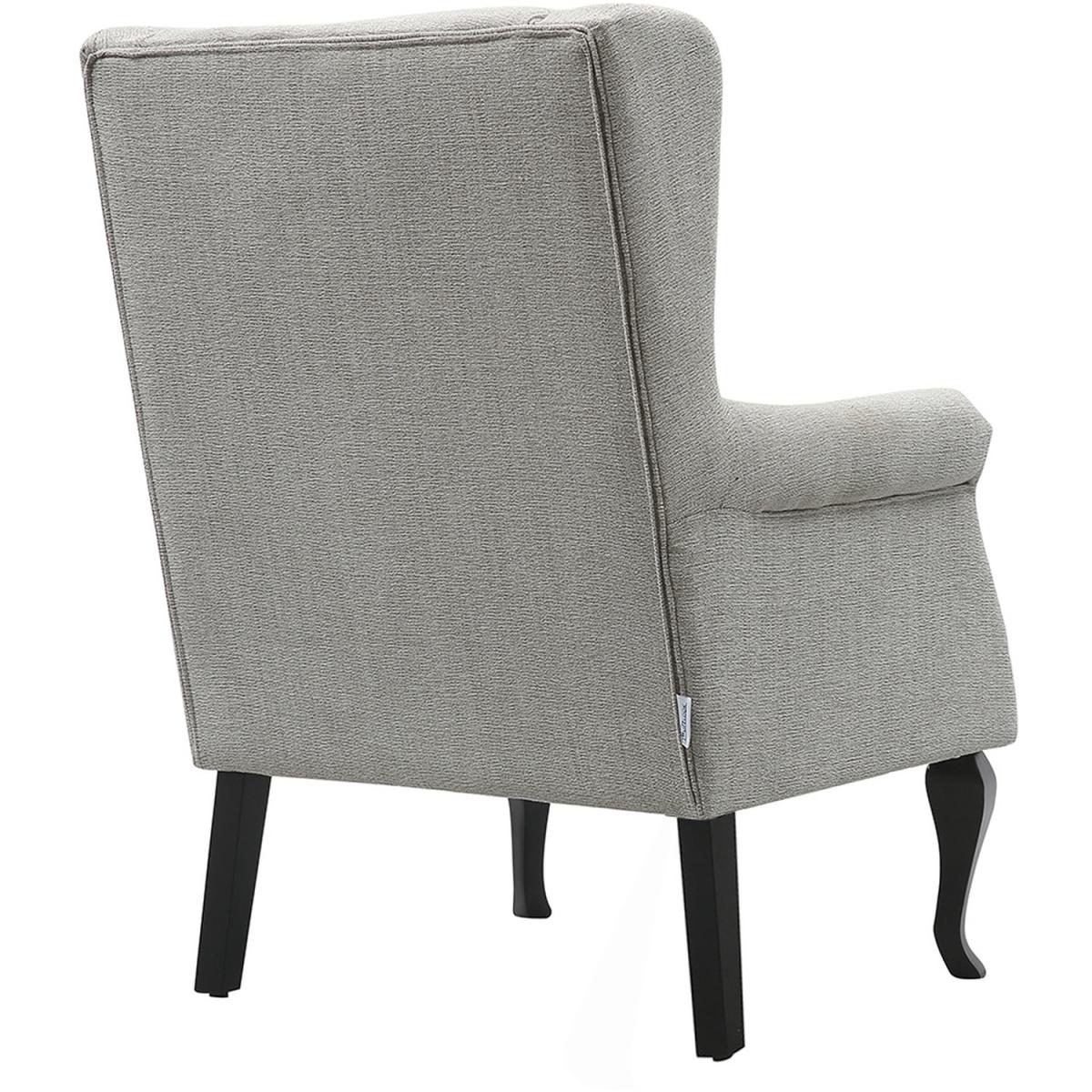 Corduroy Fabric Old Fashioned Armchair - Dark Grey – image 11