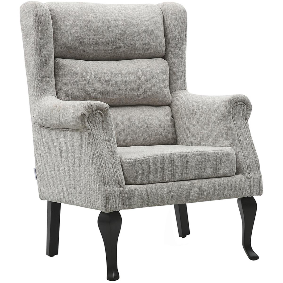 Corduroy Fabric Old Fashioned Armchair - Dark Grey – image 7