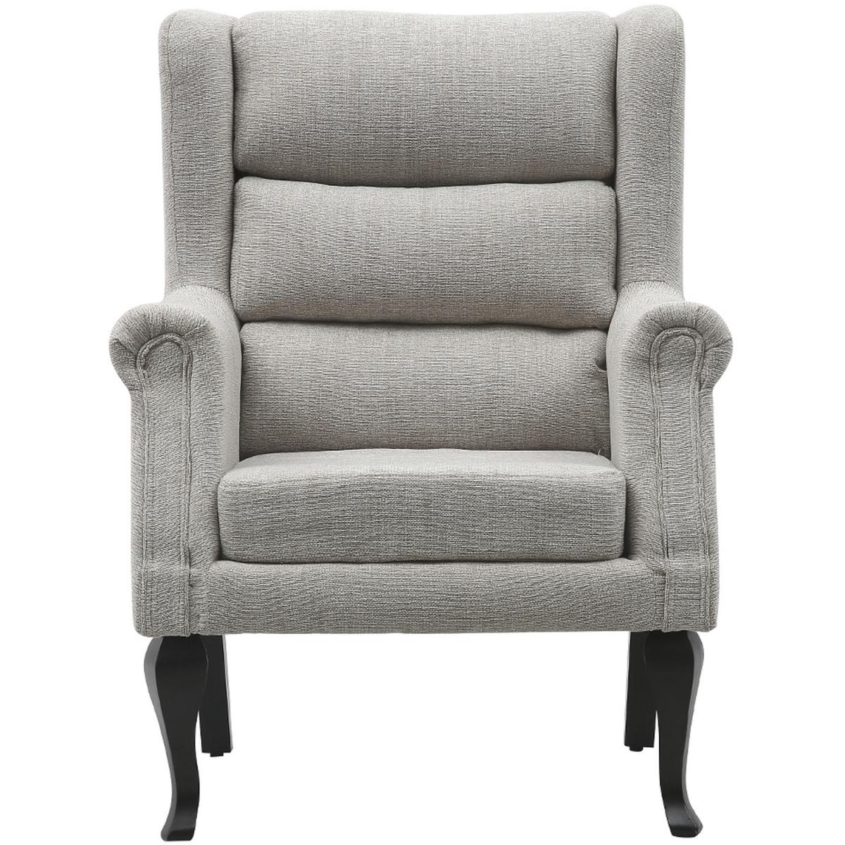 Corduroy Fabric Old Fashioned Armchair - Dark Grey – image 9