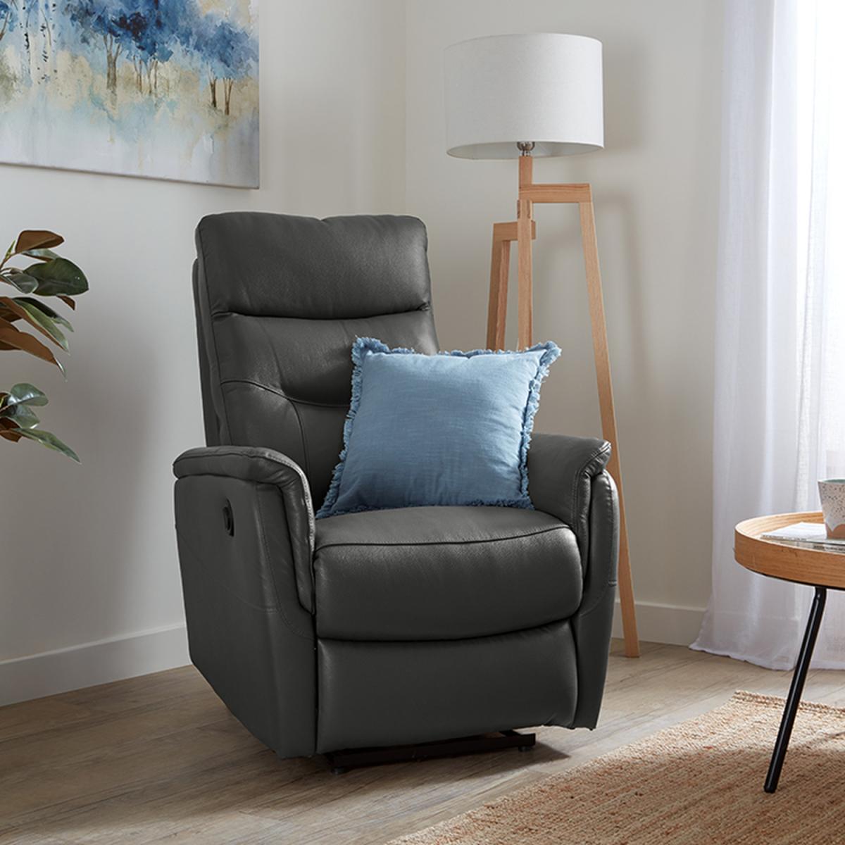 Sorrento Power Leather Recliner Chair Grey - Grey Leather – image 3