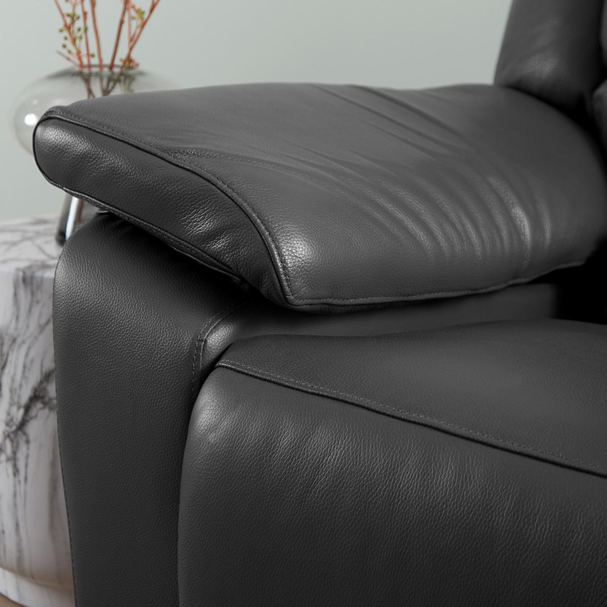 Sorrento Power Leather Recliner Chair Grey - Grey Leather – image 4
