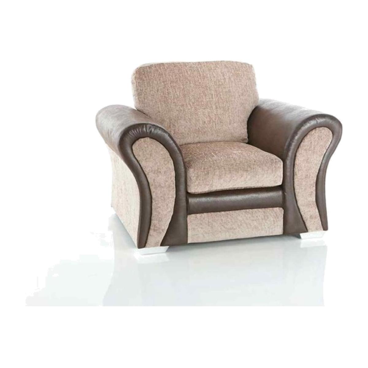 Sturridge Modern Chenille Faux Leather Armchair - Brown