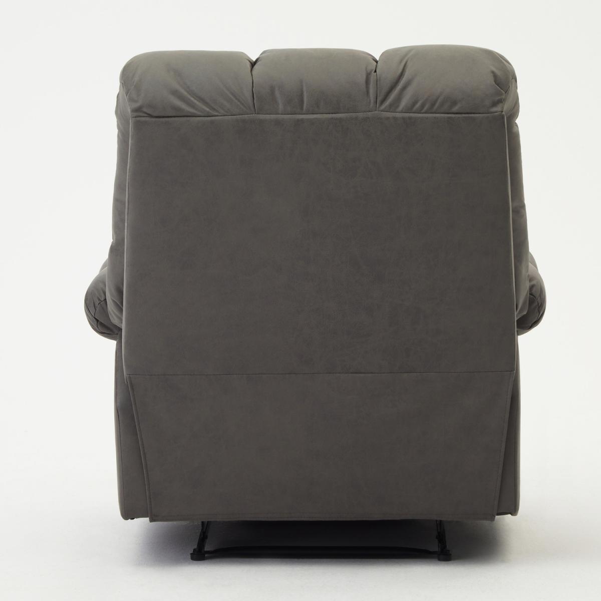 Archer Recliner Armchair Grey Faux Leather High Back - Grey – image 2
