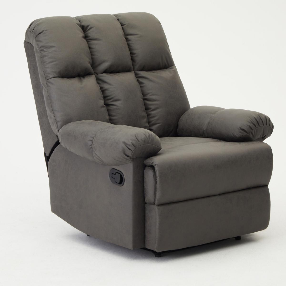 Archer Recliner Armchair Grey Faux Leather High Back - Grey – image 5