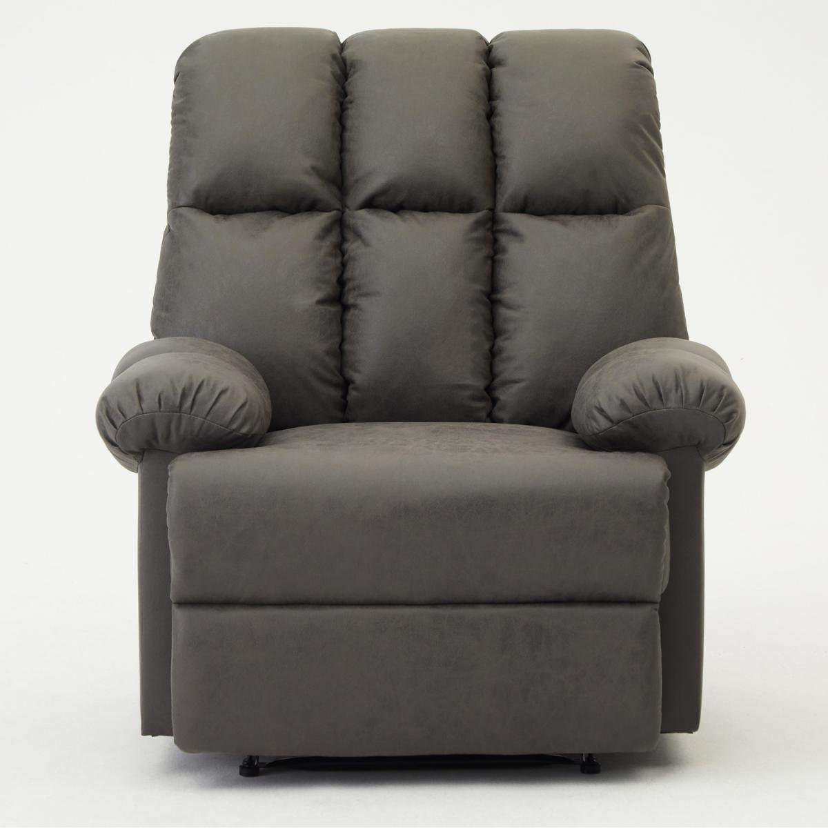 Archer Recliner Armchair Grey Faux Leather High Back - Grey – image 1