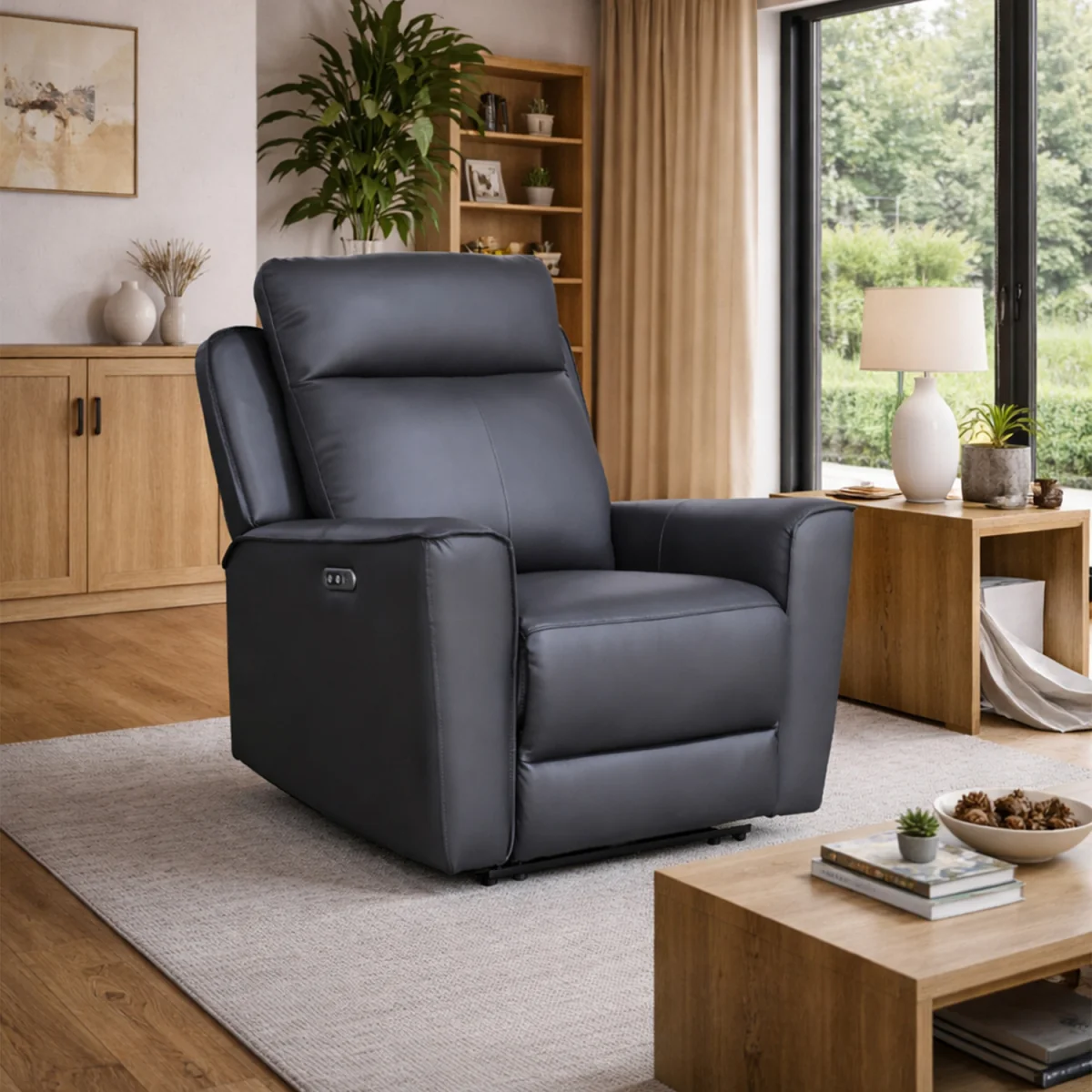 Rivington Real Leather Power Recliner Armchair with USB Charging - Slate – image 21