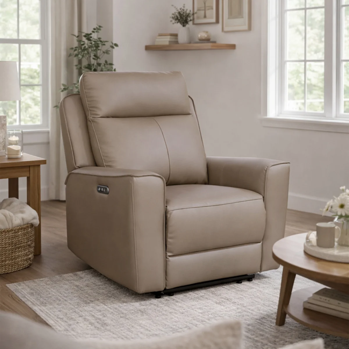 Rivington Real Leather Power Recliner Armchair with USB Charging - Slate – image 8