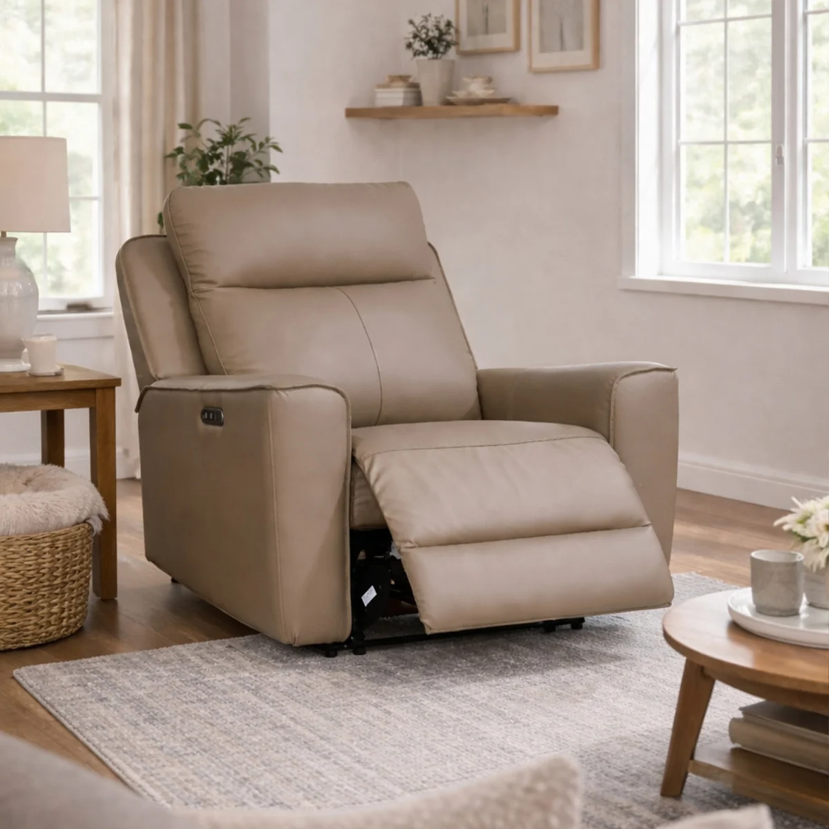 Rivington Real Leather Power Recliner Armchair with USB Charging - Slate – image 9