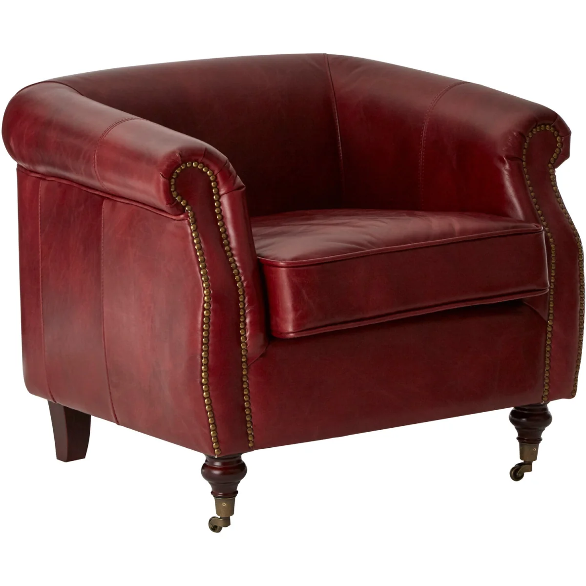 Victor Deep Red Leather Armchair - Red – image 2