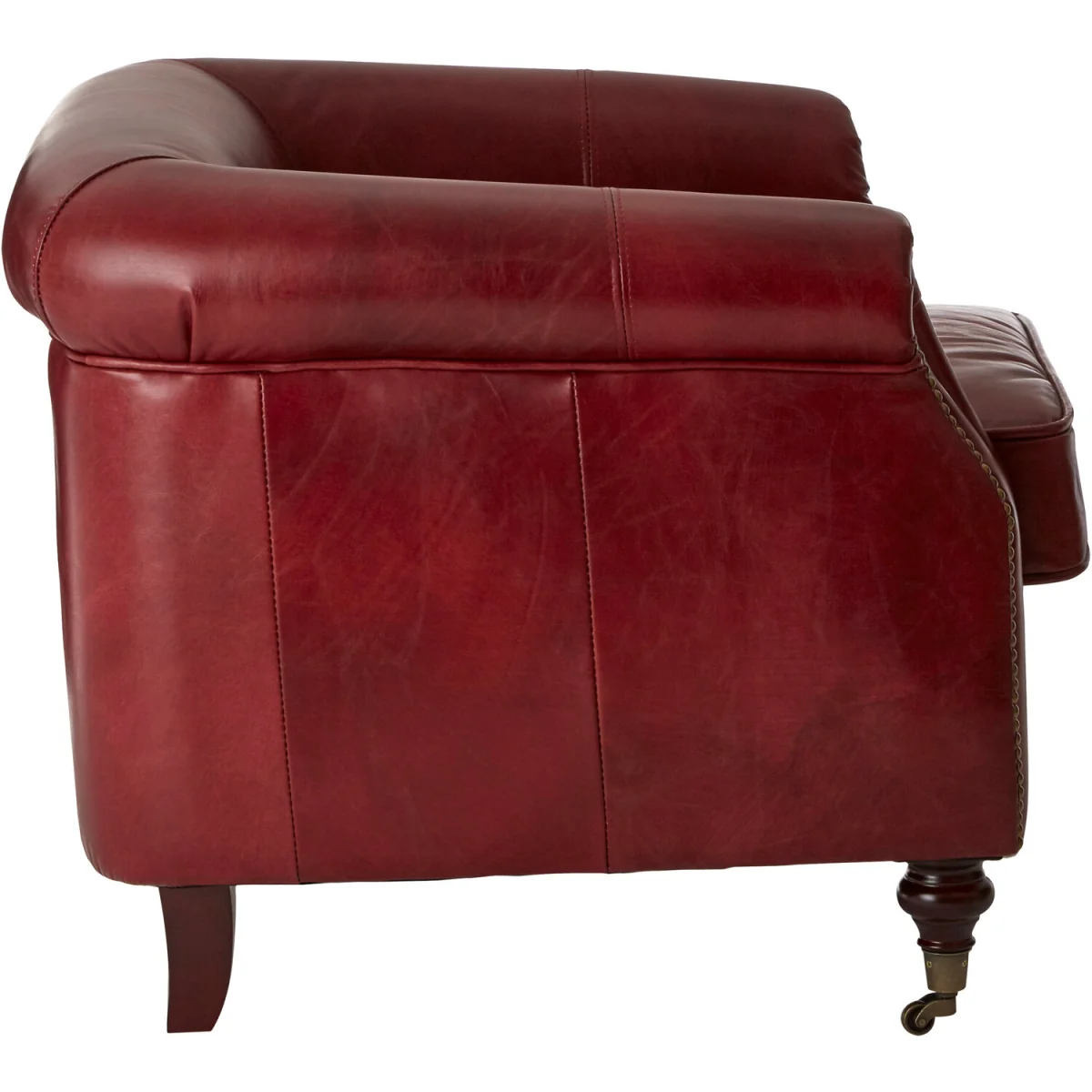 Victor Deep Red Leather Armchair - Red – image 3