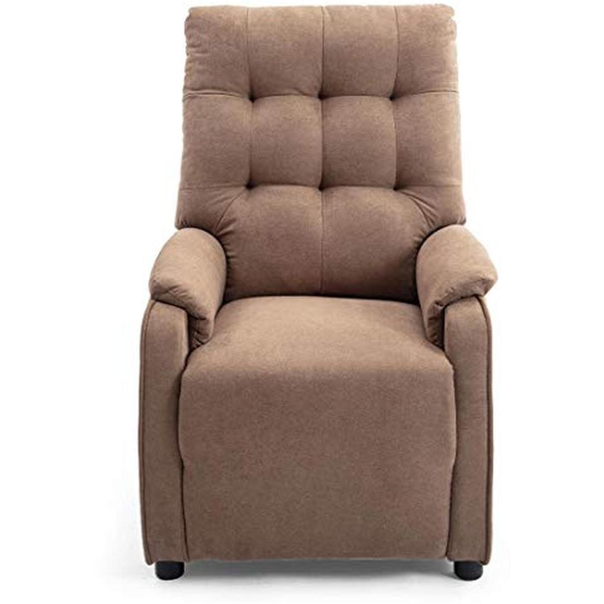 Charlbury Fabric Pushback Fireside Recliner Armchair - Brown – image 4