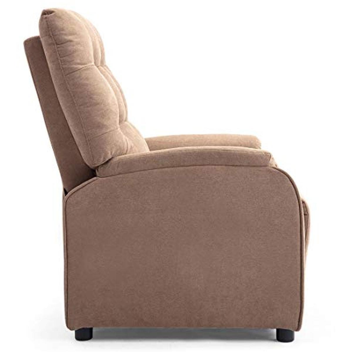 Charlbury Fabric Pushback Fireside Recliner Armchair - Brown – image 5