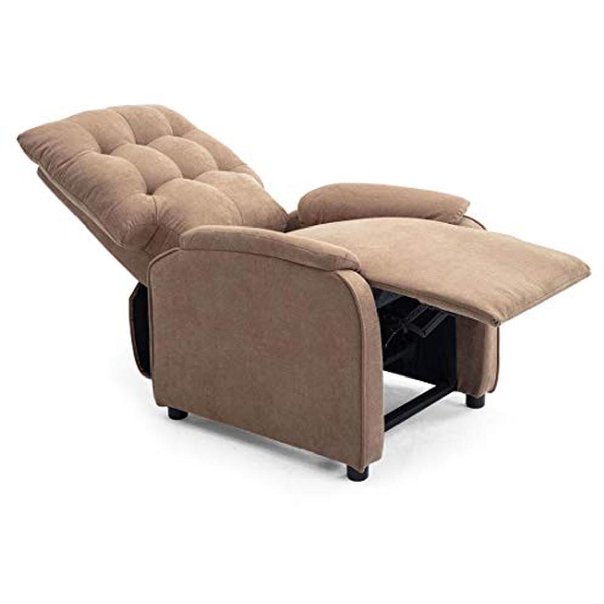 Charlbury Fabric Pushback Fireside Recliner Armchair - Brown – image 6
