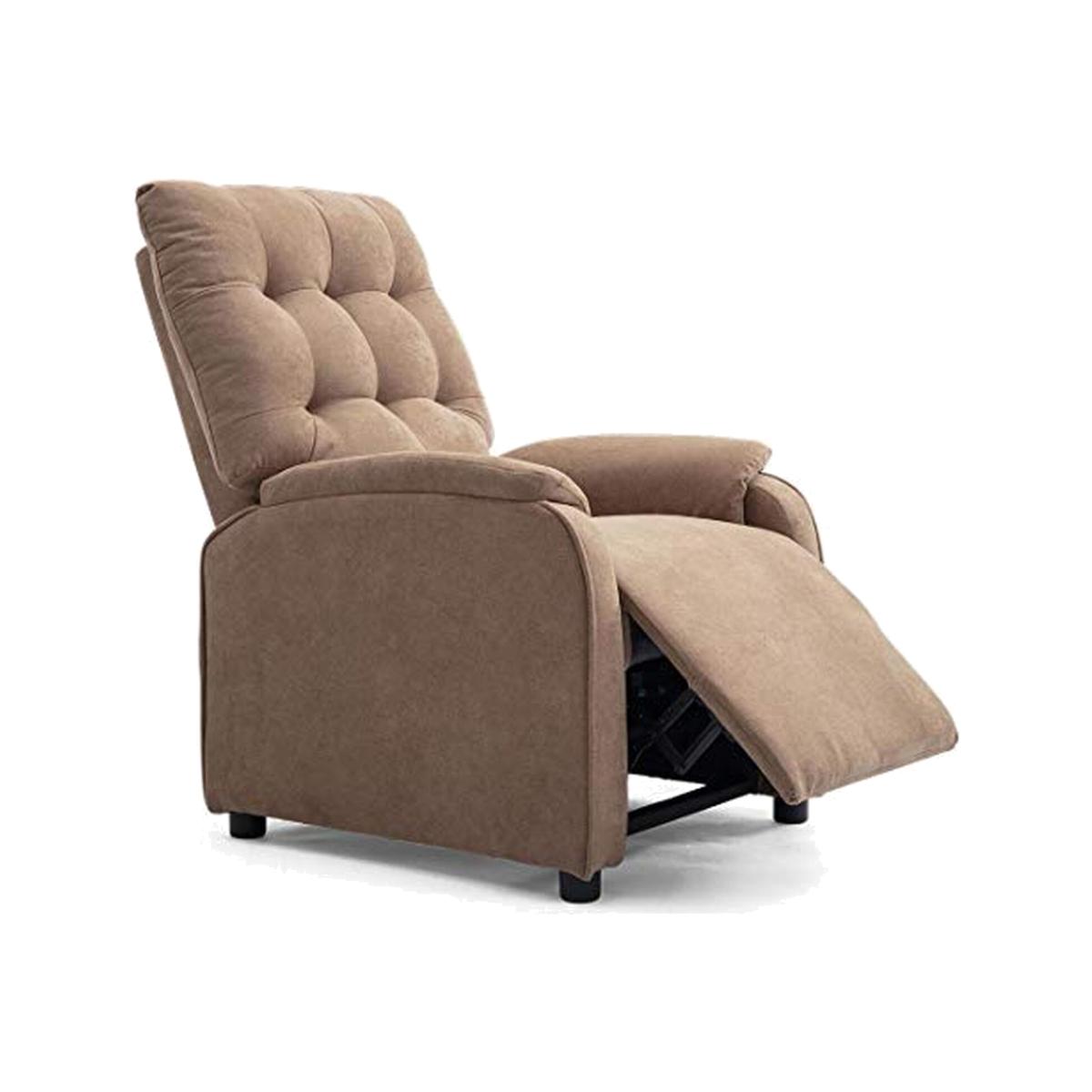 Charlbury Fabric Pushback Fireside Recliner Armchair - Brown – image 1