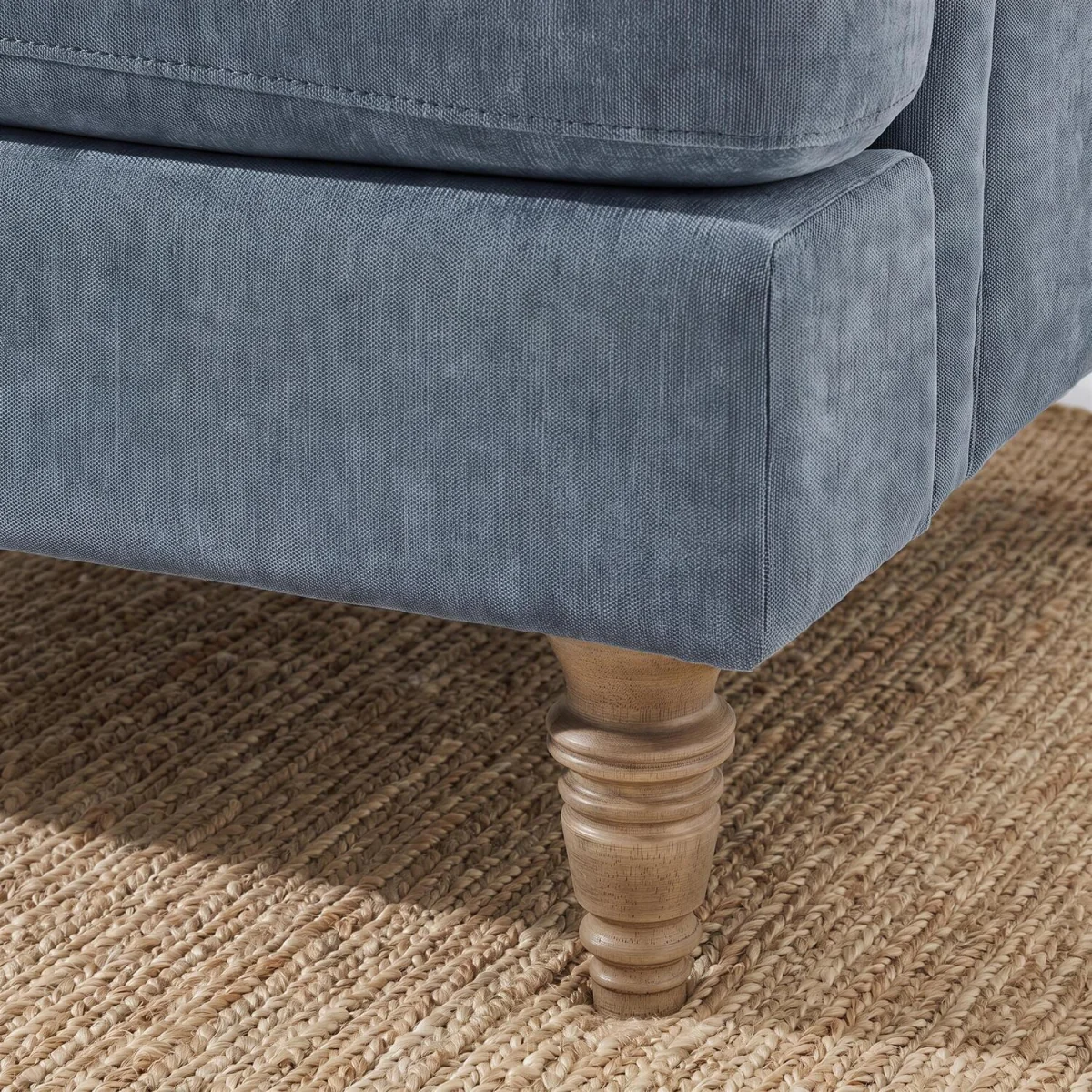Bernie Blue Chenille Fabric Armchair - Blue – image 5