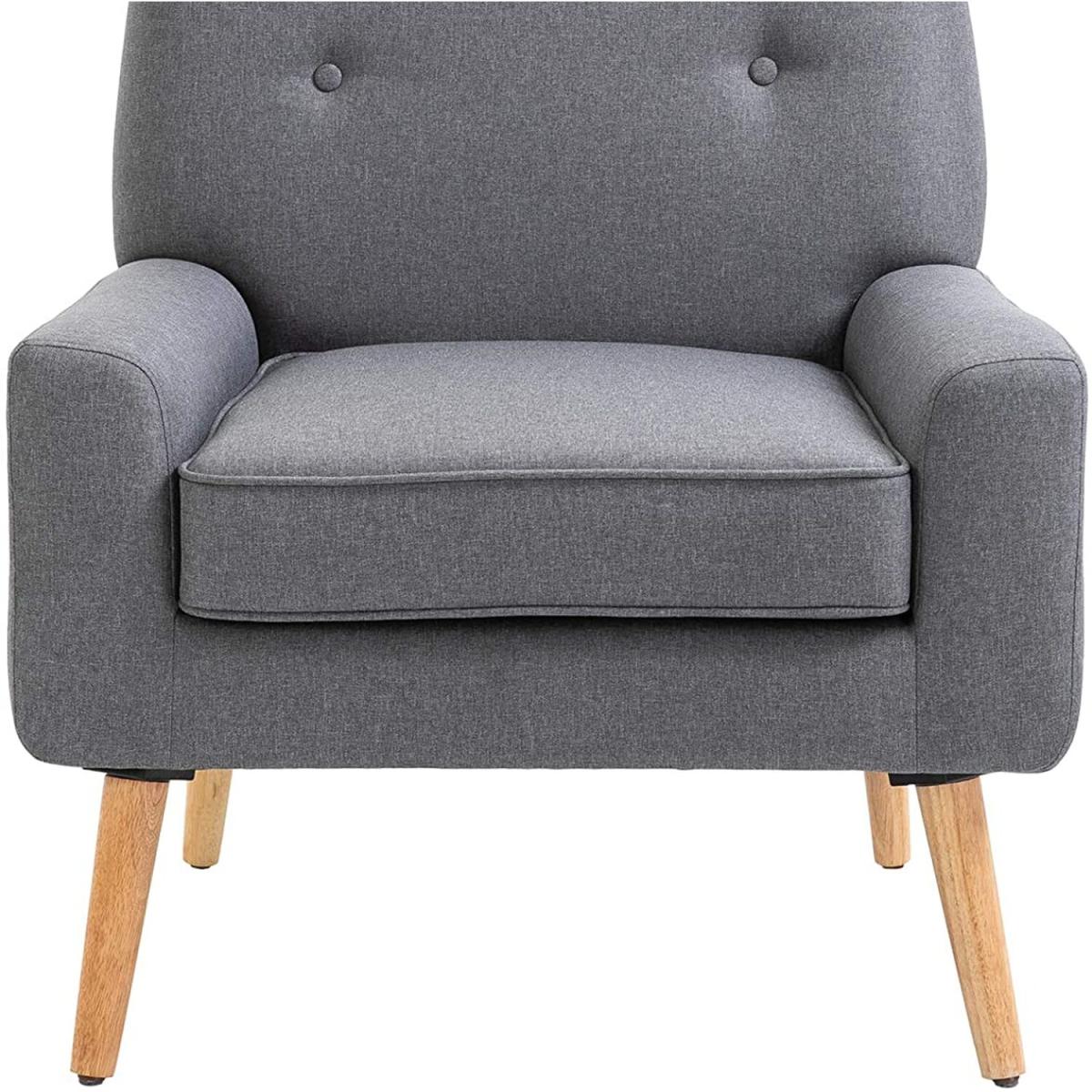 Nordic Single Cushion Padded Armchair - Light Grey – image 4