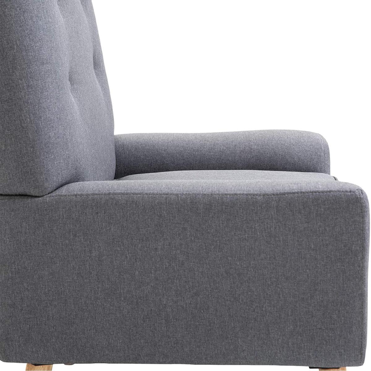 Nordic Single Cushion Padded Armchair - Light Grey – image 5
