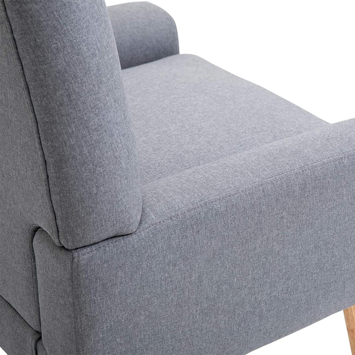 Nordic Single Cushion Padded Armchair - Light Grey – image 7