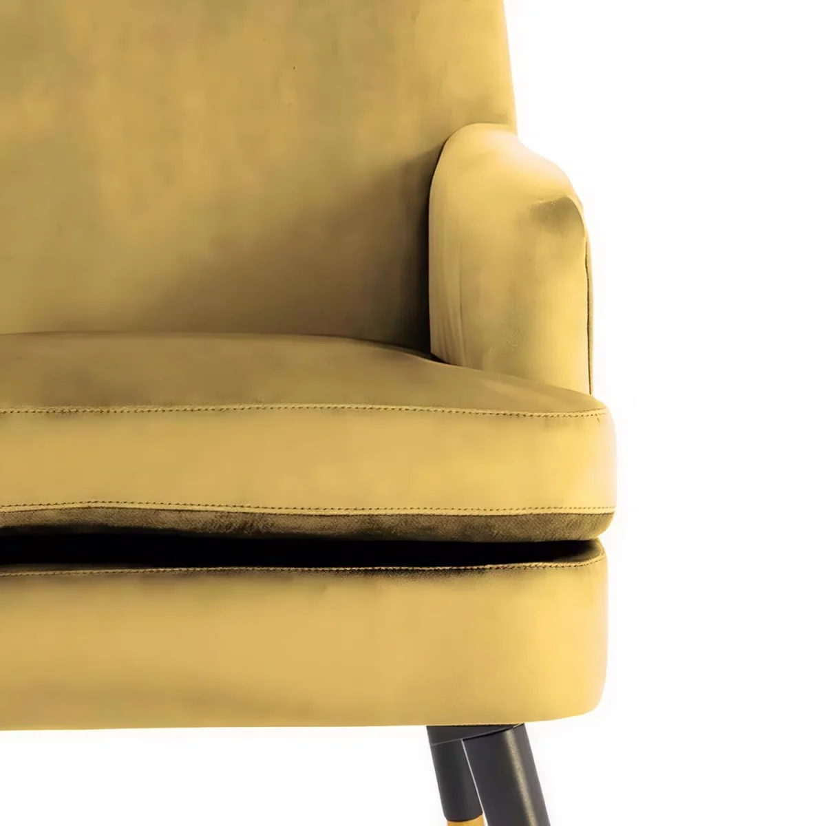 Loretta Velvet Accent Padded Armchair Gold Tipped Feet Modern - Mustard – image 6