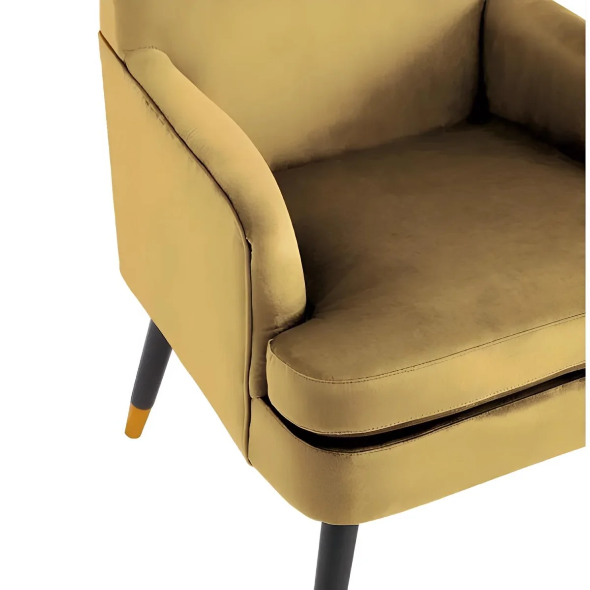 Loretta Velvet Accent Padded Armchair Gold Tipped Feet Modern - Mustard – image 7